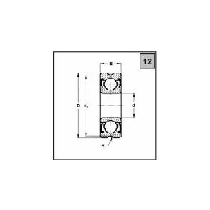 VLM 036 /PLC 1-R/ Ložisko kuličkové jednořadé speciální,  10x 30x 9 zápich R 1,2x0,8 (2RSR C3)