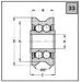 VLM 053 N (Laufrolle D14) Ložisko kuličkové dvouřadé speciální,  12x 39,9x20/18 zápich V100°x3,2 (2ZRTNH R13-31)