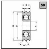 VLM 093 Ložisko kuličkové jednořadé speciální,   8x 26x 7 zápich 2x V 90°x1,2 (2ZR)