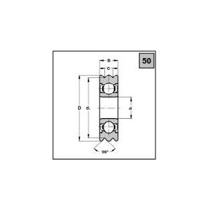 VLM 093 Ložisko kuličkové jednořadé speciální,   8x 26x 7 zápich 2x V 90°x1,2 (2ZR)